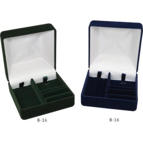 50pcs/lot Multifunction Jewelry Set Box 9x9cm Flocking Stud Earrings Rings Pendant Jewelry Storage Box Organizer Case Wholesale