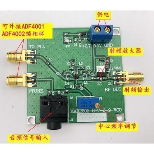 MAX2606 FM Transmitter VCO Module RF Source Low phase noise WITH Amplifier fOR ADF4001 ADF4002 Ham Radio