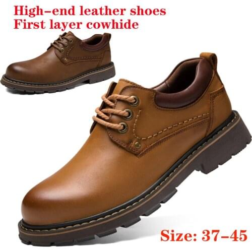 Mens high-end leather Martin shoes, fashion outdoor leisure non-slip tooling shoes, four seasons casual mens leather shoes