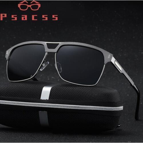 Psacss Polarized Sunglasses Men Vintage Square Frame Brand Designer Sun Glasses For Driving Fishing gafas de sol hombre -8752
