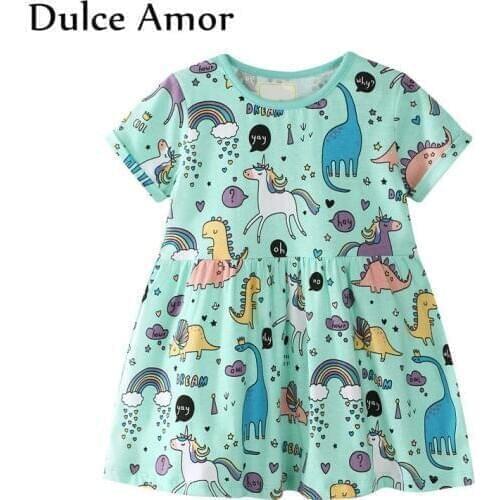 Girls Dress Baby Girl Clothes 2018 Summer Unicorn Costume for Kid Clothing Children Party Dresses Animal Graffiti Princess Dress