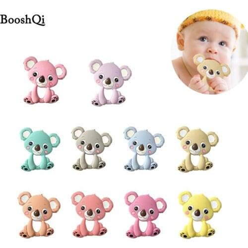 10pcs BPA Free Silicone Teethers Cute Animal Teething Pendant Necklace DIY Handmade Chew Charms Baby Teething Gift Toddler Toys