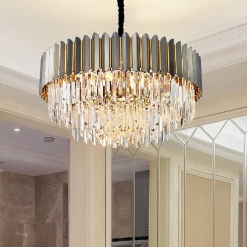 Light luxury crystal chandelier simple atmosphere living room dining room bedroom villa study model room post-modern lamp