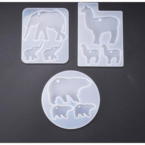 Elephant alpaca polar bear animal silicone molds epoxy resin molds handmade Jewelry pendant sweater chain Accessories Making