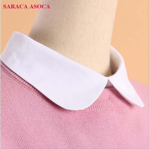 All Match Solid White Shirt Fake Collar For Girls O-Neck Detachable Collars Women B156