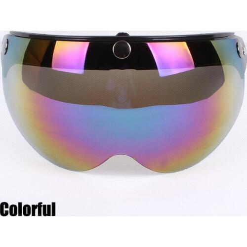 WLT Motorcycle Open Face JET Helmet Lens Vintage Motobike Helmets Glass Flight Visor