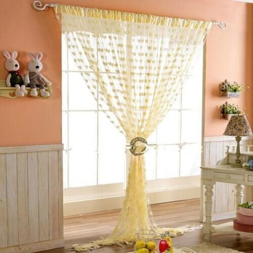 Clearance Sale Romantic Heart Love Sheer Curtains Children Bedroom Living Room Decoration Window Gordijnen Tulle Curtain Cortina