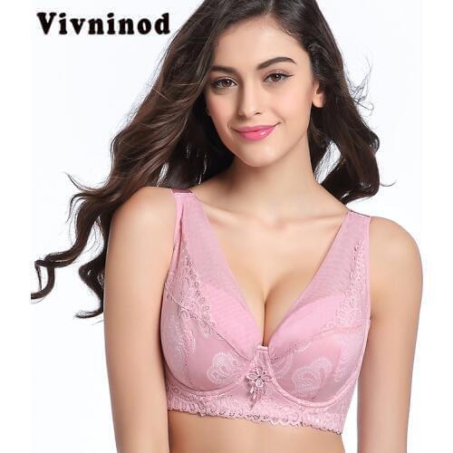 Plus Size Push Up Lingerie Big Size Bralette Ultrathin Brassiere Women Large Cup Sexy Lace Bras For Women Underwear D E F Cup #D