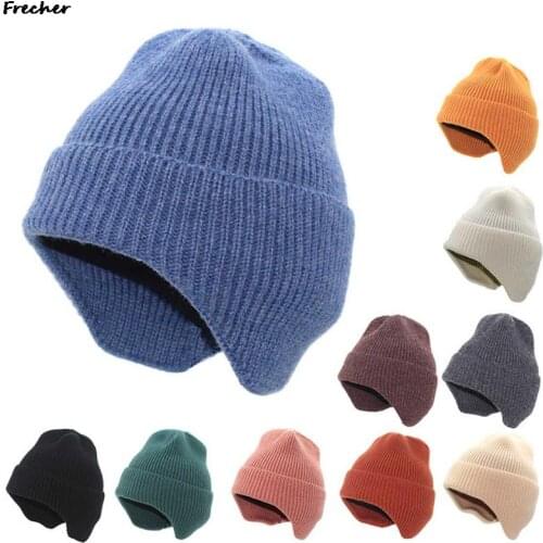 Ear Protection Winter Hats Stylish Soft Beanie Hat For Men Women Classic Knit Earflap Hat Warm Cap With Ears Outdoor Caps