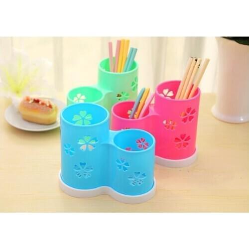 1PC Spoon Organizer Tube Dish Drainer Plastic Chopsticks Cutlery Storage Box Kitchen Accessories LF 099