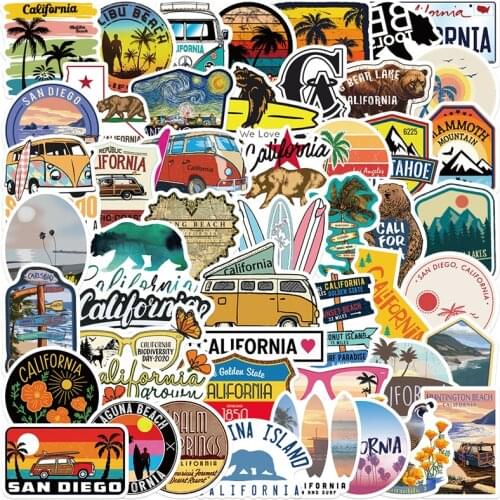 10/30/50 PCS New California State Doodle Cartoon Anime Stickers For Phone Fridge Skateboard Guitar Toy Luggage Laptop Stickers