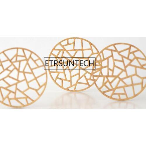 100pcs Table Placemat Rustic Bamboo Hollow Out Plate Pad Hot Insulation Tea Cup Pot Mat Vintage Artistic Kitchen Accessory