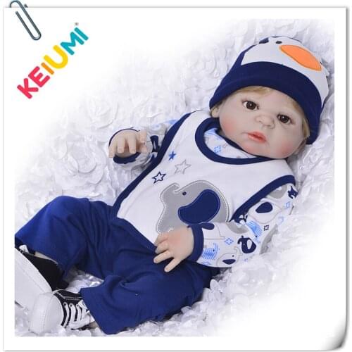 23 Inch Lifelike Baby Reborn Full Body Silicone Vinyl Reborn Babies Dolls 57 cm Realistic Newborn Doll Boy Childrens Day Gifts