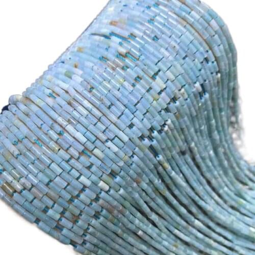 2x4mm Natural Tianhe Stone Amazon Semi-gems Small Tube Loose Beads Hot Fashion Jewelry Finding Making Necklace DIY Bracelet 39cm