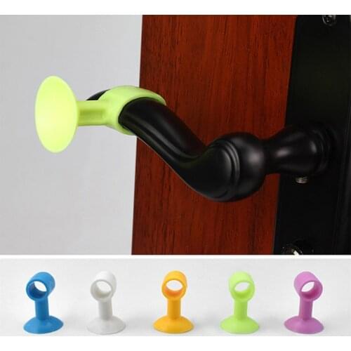 5Pcs Silicone Anti-collision House Door Stopper Doorknob Wall Mute Crash Pad Cushion Cabinet Door Handle Lock Silencer Attached