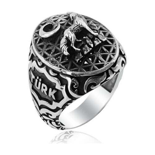 925 Silver Ottoman Rings Ertugrul Rings Kayi Ring for Man