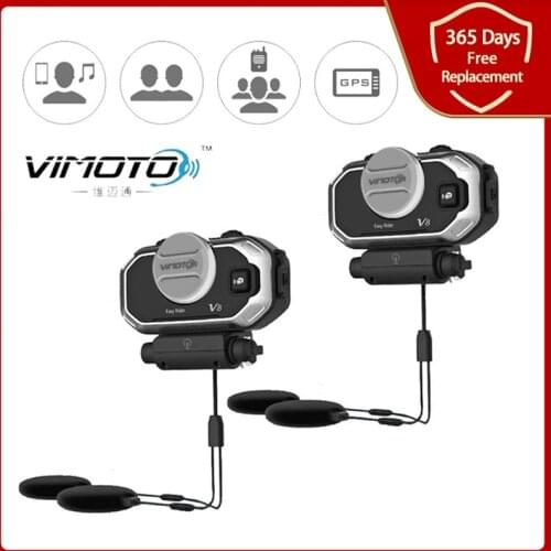English Version Easy Rider Vimoto V8 Helmet Bluetooth-compatible Headset Motorcycle Stereo Headphones For Mobile GPS 2 Way Radio