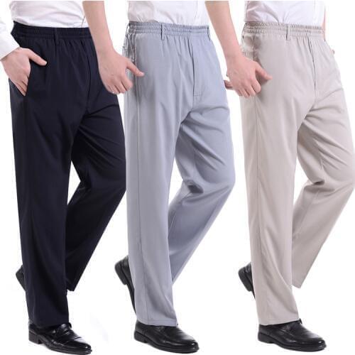 HOT2018 Outdoor summer Male emulation elastic thin elderly people slacks fat waist old men Exercise Pants plu size 10X