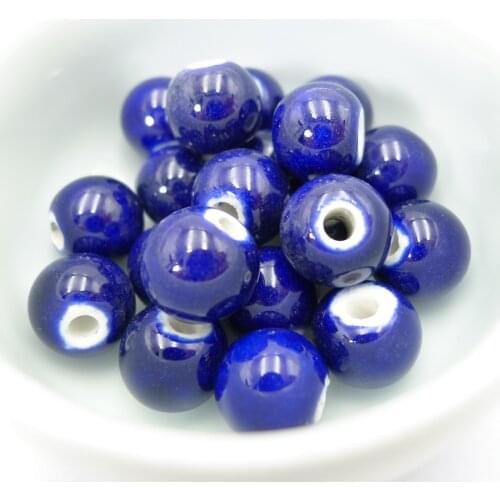 10# 40pcs China Ceramic Beads Sell By Bags Beading Porcelain Bead For Jewelry Making 10mm Beads #A315A