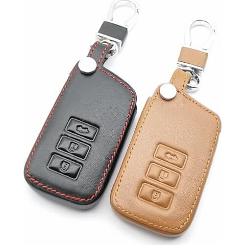 Genuine Leather Key Cover Case For Lexus NX GS RX IS ES GX LX RC 200 250 350 LS 450H 300H 3 Buttons Smart Auto Accessories