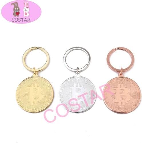 COSTAR Hot Encrypted Digital Currency Bitcoin Commemorative Coin Keychain Ornaments Accessories