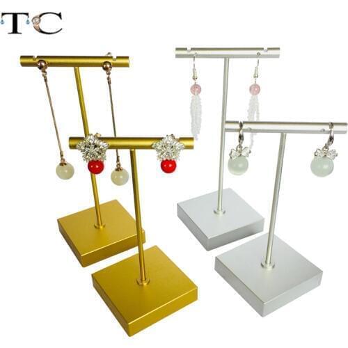 Stainless Steel Tree T Bar Earrings Stand Holder Jewelry Rack Display Organizer Storage Showcase 2 Size