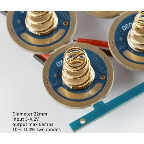22mm driver ,input 3-4.2V, max output 6amps, 10%-100% 2modes
