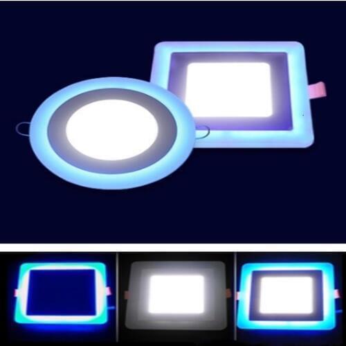 Double Color LED Panel Light 6W 9W 16W 24W LED Downlight Round/Square 3Models On-Off Control Light Color Recessed LED Ceiling