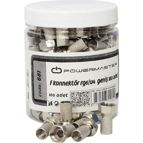 F CONNECTOR RG6/U4 WIDE 100LÜ PACKAGE BOXED