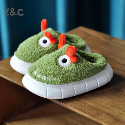 Cotton Kids Slippers Boys Wool Warm Autumn and Winter Indoor Non-Slip Thick-Soled 2021 Children Girls Baby Plush Shoes Curte