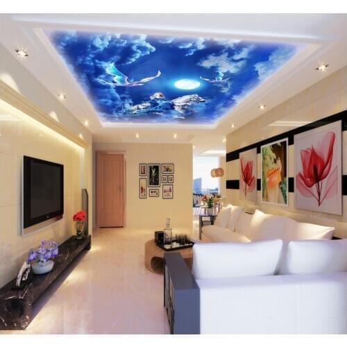 Customized wallpaper for walls White Horse Princess ceiling frescoes 3d ceiling murals wallpaper Home Decoration