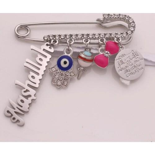 Islam hamsa hand of fatima mashallah Quran Vanyakad baby pin Allah islam brooch