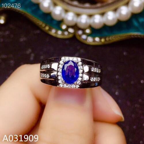 KJJEAXCMY boutique jewelry 925 sterling silver inlaid natural sapphire gemstone ring support detection popular