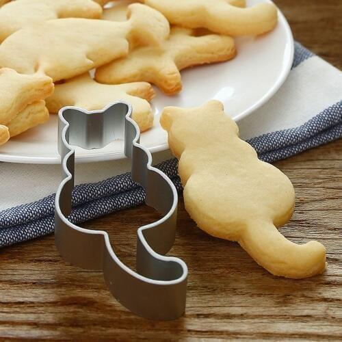 Cat Shape Aluminum Biscuit Mold Bakeware Fondant Cake Mold DIY Sugar Craft 3D Pastry Cookie Cutters Baking Cutter Tools Mould