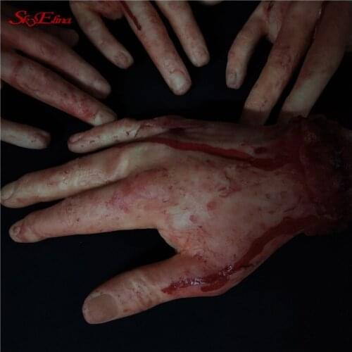 Bloody Hand Body Parts Halloween Supplies Fake Broken Finger Brain Heart Foot Scary Halloween Horror Props Party Decoration 5z