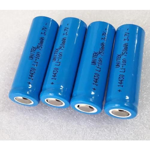 US 750mAh 3.7V 14430 lithium ion rechargeable battery 4/5AA li-ion cell baterias for led flashlight digital device