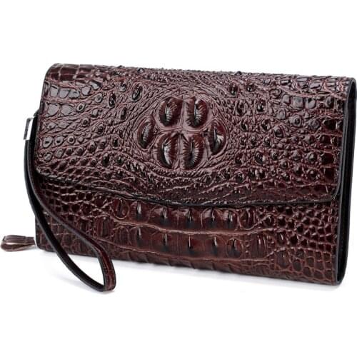 2021 New Fashion Business Mens Long Wallets Natural Real Leather Male Cow Genuine Leather Cash Purses Clutch Men Card Holders