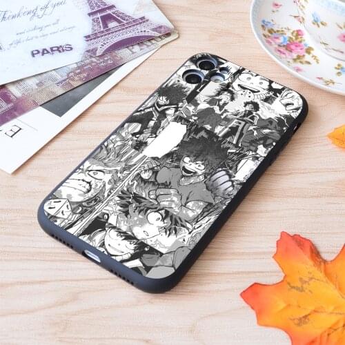 For iPhone Izuku Midoriya Manga Collage Print Soft Matt Apple iPhone Case