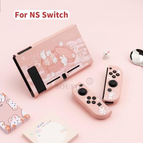 New Soft Protective Case For Nintendo Switch Cartoon Rabbit Cover Back Grip TPU Joycons Shell For Nintendo Switch Accessories