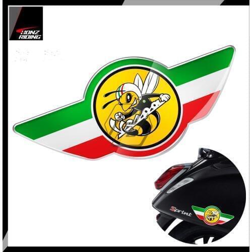For Piaggio Vespa Sticker 3D Motorcycle Decal Italy Flag Bee Wing Stickers