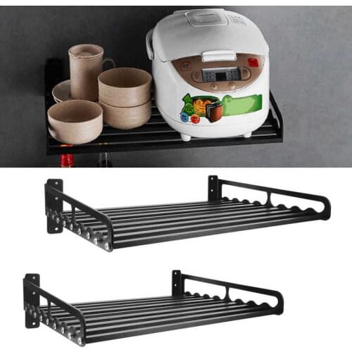Wall Mounted Microwave Oven Shelf Bracket Storage Rack Holder Household Kitchen Organizer Dishwasher