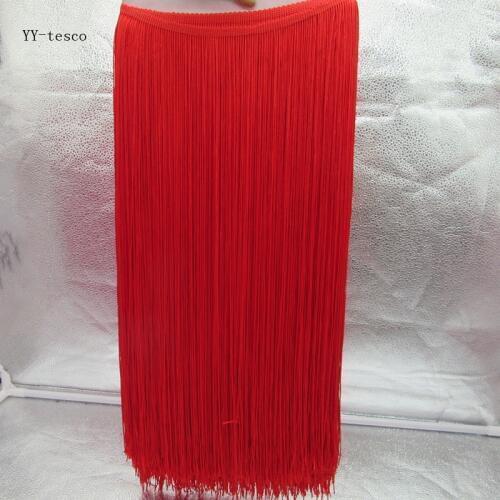 Wholesale 1 Yards 50cm Wide Fringe Trim Tassel Lace Ren Fringe Trimming Lace For DIY Latin Dress Stage Clothes Accessories