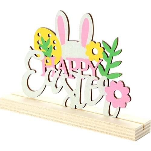 Easter Decoration for Home Wooden Easter Rabbit Ornament Easter DIY Gifts Bunny Easter Eggs Party Decor Happy Easter Party Decor