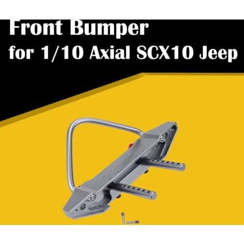 RC Car Front Bumper Crashproof Aluminium Alloy CNC Model Part for 1/10 Axial SCX10 Jeep Wrangler Remote Control RC Crawler