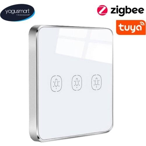 Yagusmart Smart Life Tuya Zigbee Switch 123 Gangs for Alexa Google Home APP Remote Control Zigbee Wireless Scene Switch White