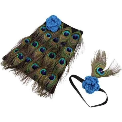 Peacock Newbron Baby Photo Tutu Skirt Newborn Baby Girls Boys Crochet Knit Costume Photography Props Girls Outfits With Elegance