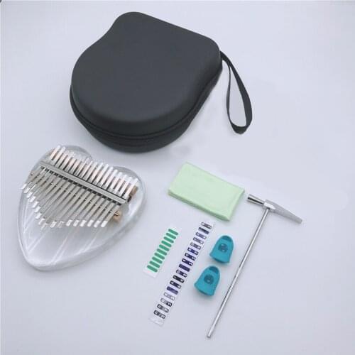 Portable Metal Key Kalimba 17 Tone Finger Thumb Piano Mbira with Waterproof Storage Case for Beginner Instrument Gift