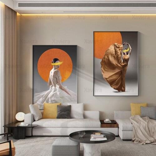 Chinese Style Classical Art Poster Elegant Lady Dancing Modern Canvas Painting and Printmaking Home Decoration for Girls Bedroom