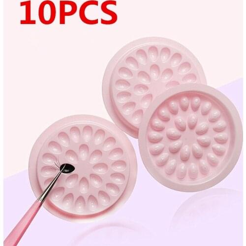 10pcs Glue Gasket Eyelash Glue Holder Adhesive Pallet Eyelash Extension Pads Stand On Eyelash Plastic Glue Holder T0722