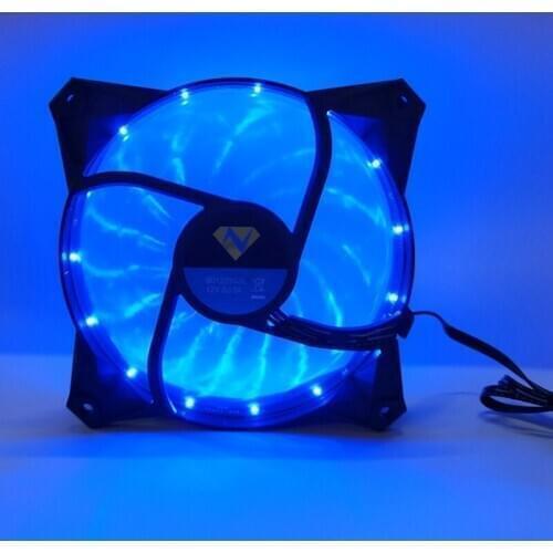12025 Transparent Light-Emitting 12v 15 Blue Lights Computer Shadow Chassis Wind Fan 12CM Ultra-Quiet